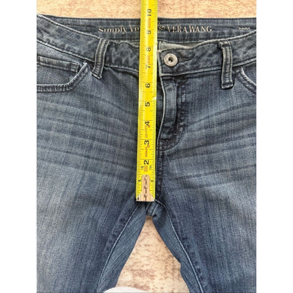 Simply Vera Vera Wang Women's Low-Rise Whiskering Faded Bootcut Jeans Blue Sz 6 - Picture 9 of 10